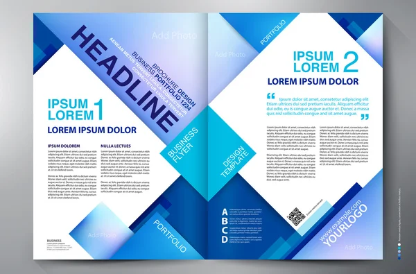 Brochure design two pages a4 vector template — Stock Vector