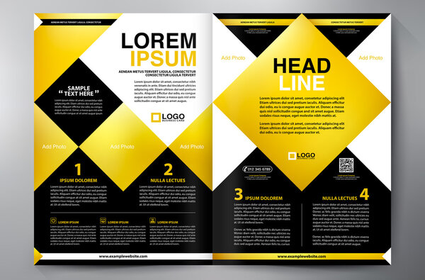 Brochure design two pages a4 vector template