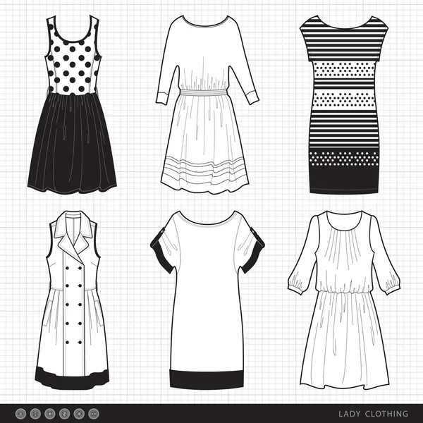 Ropa de señora de moda — Vector de stock