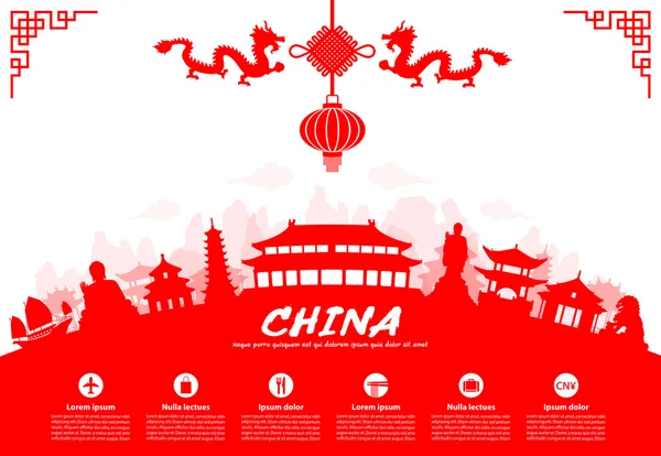 Достопримечательности Китая — стоковый вектор