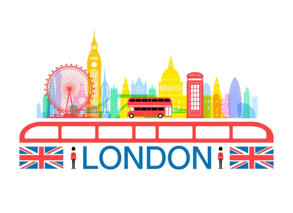 London, England Travel Landmarks — Stock Vector