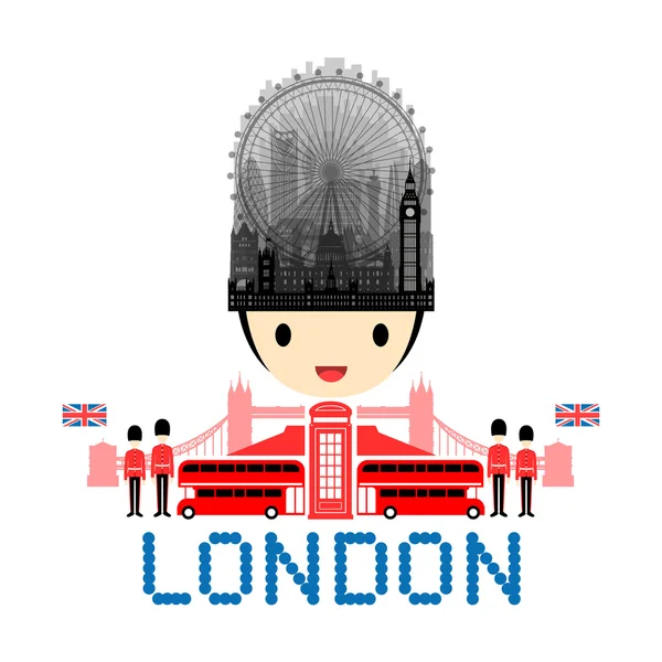 Londres, Inglaterra Lugares de interés — Vector de stock