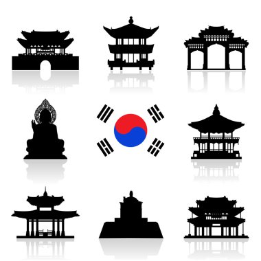 Korea Travel Icon Set. clipart