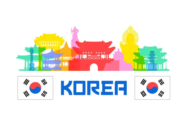 Korea Travel bezienswaardigheden — Stockvector