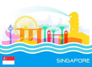 Singapore Travel Landmarks clipart