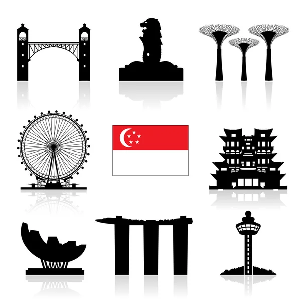 Icône de voyage Singapour — Image vectorielle