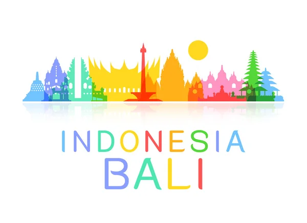 Indonésie Travel Landmarks . — Image vectorielle