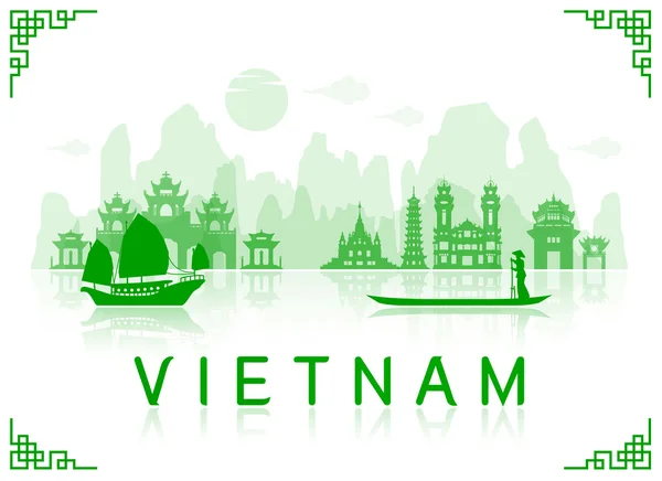 Βιετνάμ ταξίδι ορόσημα. — Διανυσματικό Αρχείο