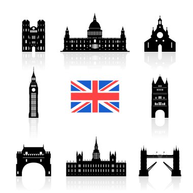 İngiltere'de simge simge seti.