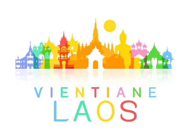 Laos Reisesehenswürdigkeiten. — Stockvektor