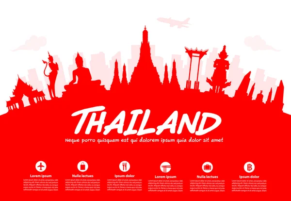 Tajlandia podróży zabytków. — Wektor stockowy
