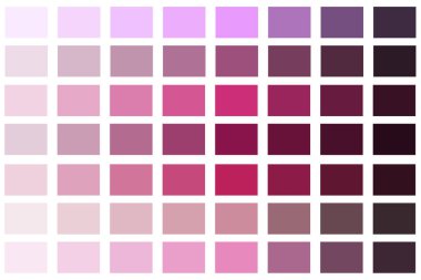 Kırmızı gölgelerin vektör paleti. Pembe rgb renk şeması. Hisse senedi. EPS 10.