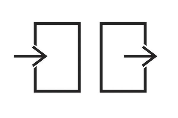 矢量进入和退出图标 箭头门 进入标志 连接符号 股票形象 Eps — 图库矢量图片