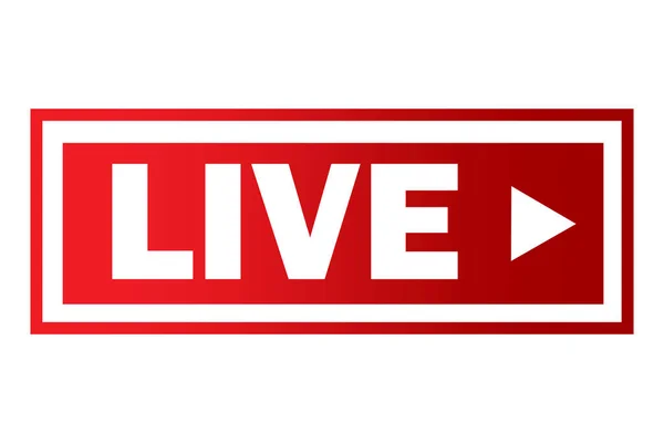Logo Live Stream Vettoriale Pulsante Red Live Segnale Diretta Simbolo — Vettoriale Stock