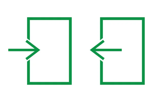 Vector Icono Puerta Verde Con Flecha Símbolo Entrada Salida Dibujo — Archivo Imágenes Vectoriales