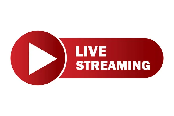 Logo Live Streaming Icona Del Pulsante Notizie Online Vettoriale Trasmetti — Vettoriale Stock