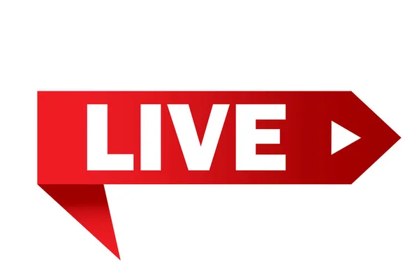 Pulsante Rosso Streaming Live Segnale Trasmissione Online Simbolo Streaming Video — Vettoriale Stock
