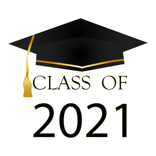 Aula Graduação 2021 Ilustração Vetorial Para Graduação Estudante Boné Formatura — Vetor de Stock