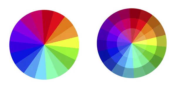 Paleta vectorial en forma de rueda circular de color. Carta cromática del arco iris. Imagen de stock. — Archivo Imágenes Vectoriales