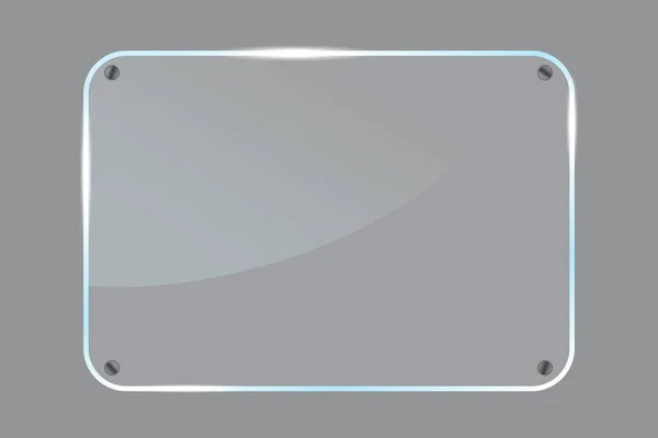 Vector glossy glass sign. Transparent plexiglass plate. Plastic texture. Stock image. — Stock Vector