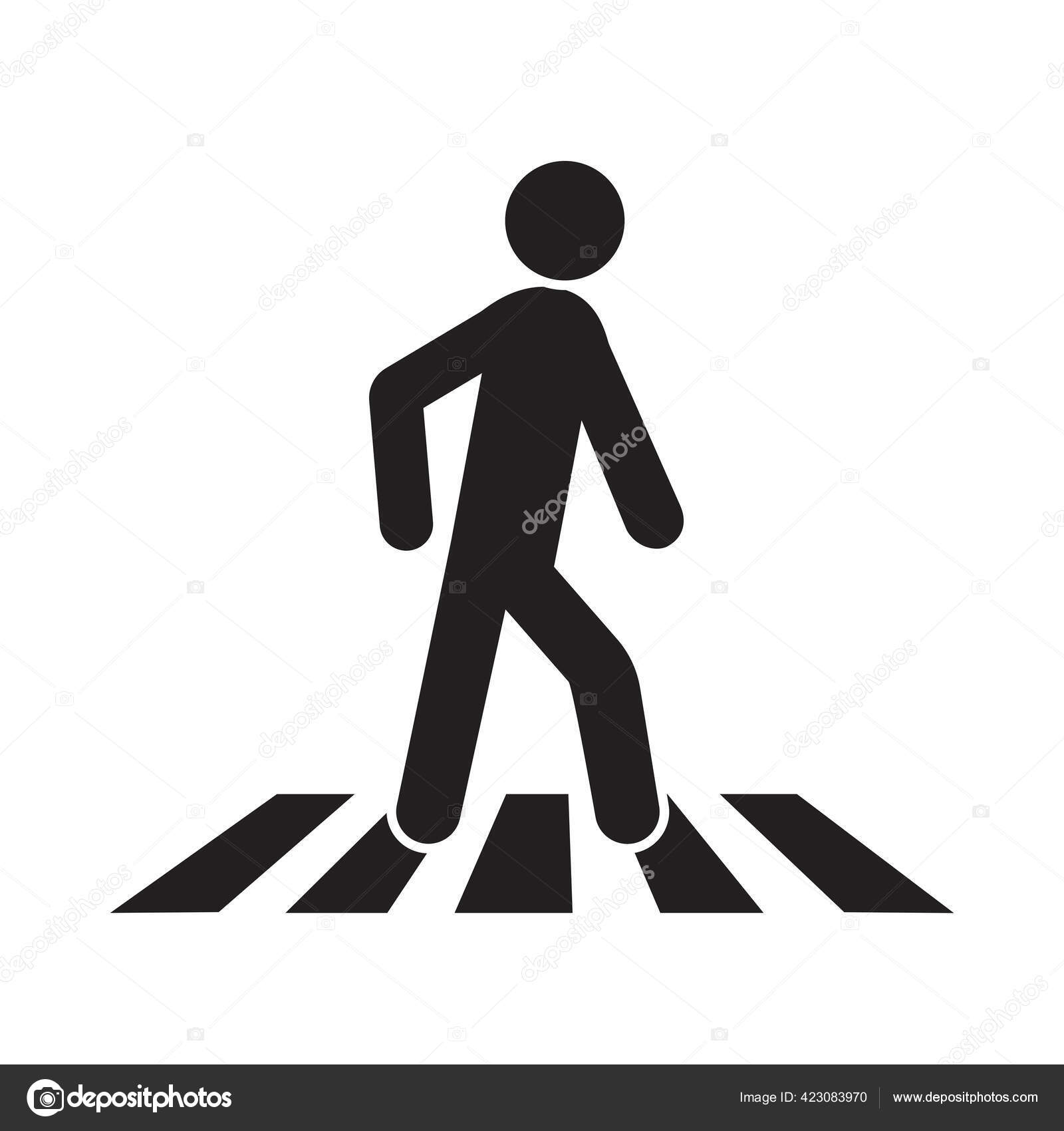 Pedestrian Crossing Road Sign Vector Illustration Stock