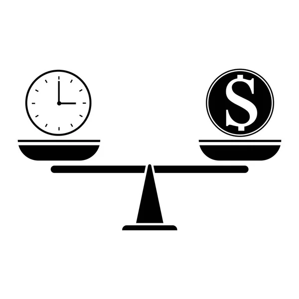 Ícone Saldo Tempo Dinheiro Comparação Significado Trabalho Vida Ilustração Vetorial — Vetor de Stock