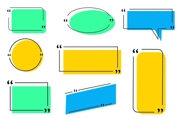 Blasen Für Textzitate Vorlage Farbige Rahmen Für Nachrichten Grenzen Für — Stockvektor