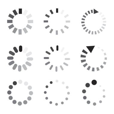 Simgeler yükleniyor. İlerleme çubuğu göstergeleri. Sembol bekliyor. Hisse senedi. EPS 10.