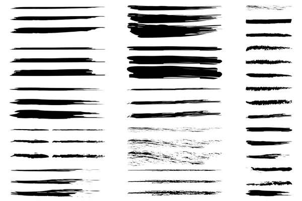 Grunge Linien Pinselstil Ein Satz Tintenstreifen Schmierereien Vektorbild Archivbild — Stockvektor
