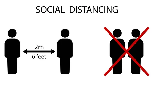 Icône Avec Icône Distance Sociale Pour Conception Médicale Vecteur Protection — Image vectorielle