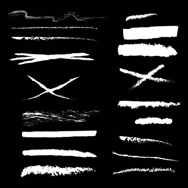 Chalk lines, great design for any purposes. Hand drawn. Abstract modern graphic element. Stripe dirty art. Vector doodle design elements.