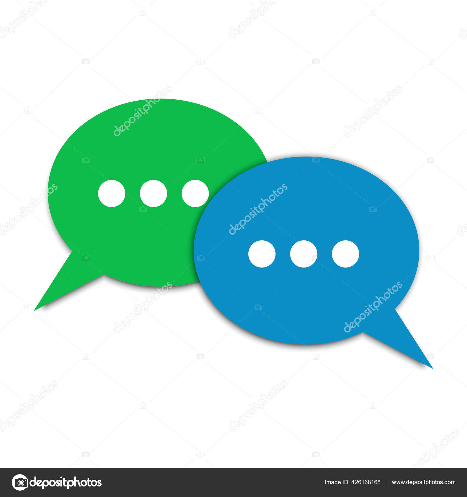 Chat Icons Blue Green White Background Chat Messenger Icon Forum Vector Image By C Lenasergpolll Vector Stock