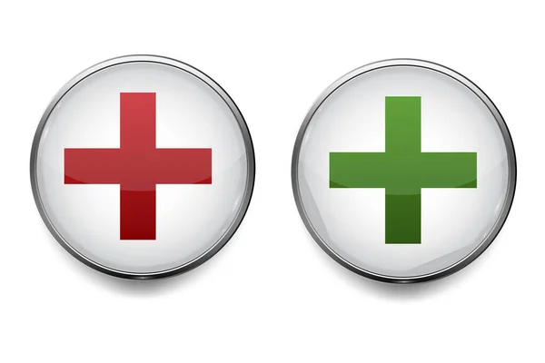 Medizinische Knöpfe Auf Weißem Hintergrund Moderne Ikone Für Gesundheitsdesign Krankenversicherung — Stockvektor