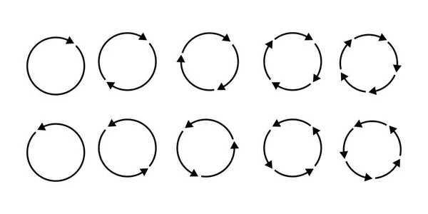 Набір Стрілок Чорних Кіл Круглий Логотип Кругла Форма Символ Піктограми — стоковий вектор