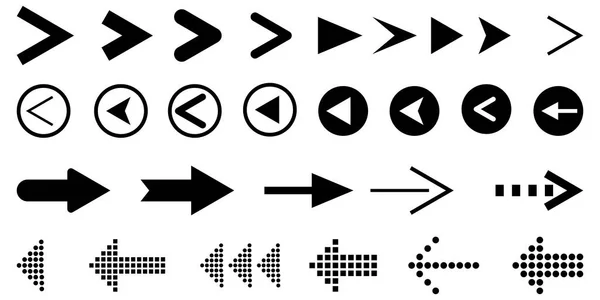 Freccia Vettore Set Direzione Simboli Avanti Illustrazione Schizzo Vettoriale Gioca — Vettoriale Stock
