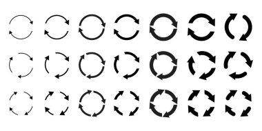 Ok vektör koleksiyonu. İmleç işareti. Zaman çizelgesi. Dairesel oklar, her amaç için harika bir tasarım. Hisse senedi. EPS 10.