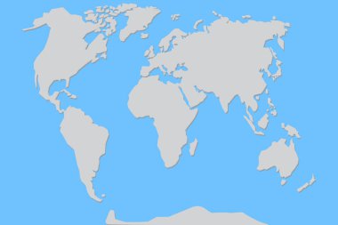Gri dünya haritalı mavi resim. Dünya haritası politik. Vektör çizimi düz tasarım. Hisse senedi. EPS 10.