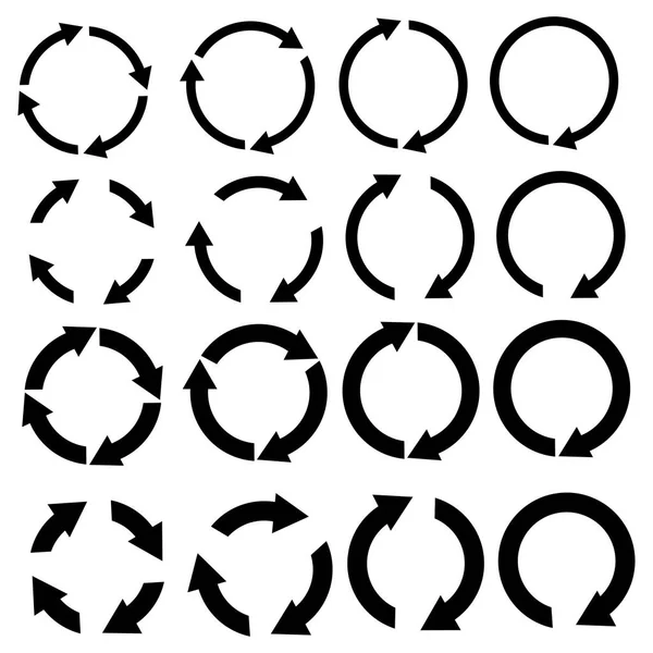 Définir Des Flèches Circulaires Dans Style Abstrait Symbole Icône Pointeur — Image vectorielle