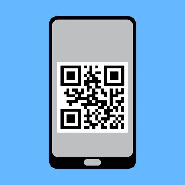 Icono de código de barras. Código qr en el teléfono. Escáner de código. Imagen de stock. — Vector de stock