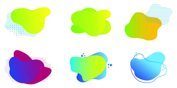 Bright blots in vintage style on light background. Vector colored bubbles with frames. Stock image.