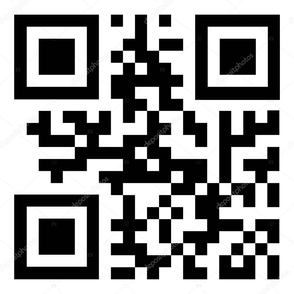 Large QR code. Scanner icon. Computer concept. Stock image.
