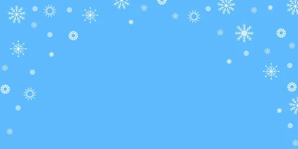 Ilustração Vetorial Inverno Flocos Neve Fundo Azul Padrão Natal Imagem —  Vetores de Stock