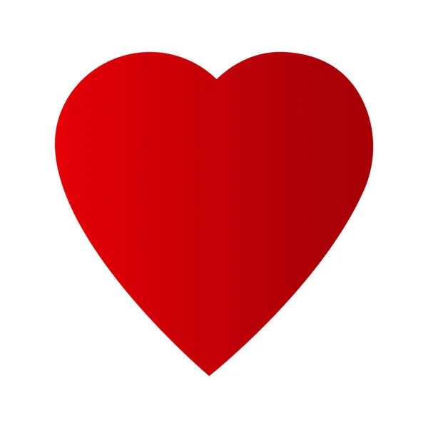 Coração Vermelho Fundo Branco Vetor Romântico Belo Coração Vermelho Fundo — Vetor de Stock