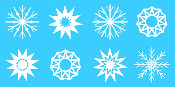 Weiße Schneeflocken Auf Blauem Hintergrund Frost Illustration Gefrorenes Muster Archivbild — Stockvektor