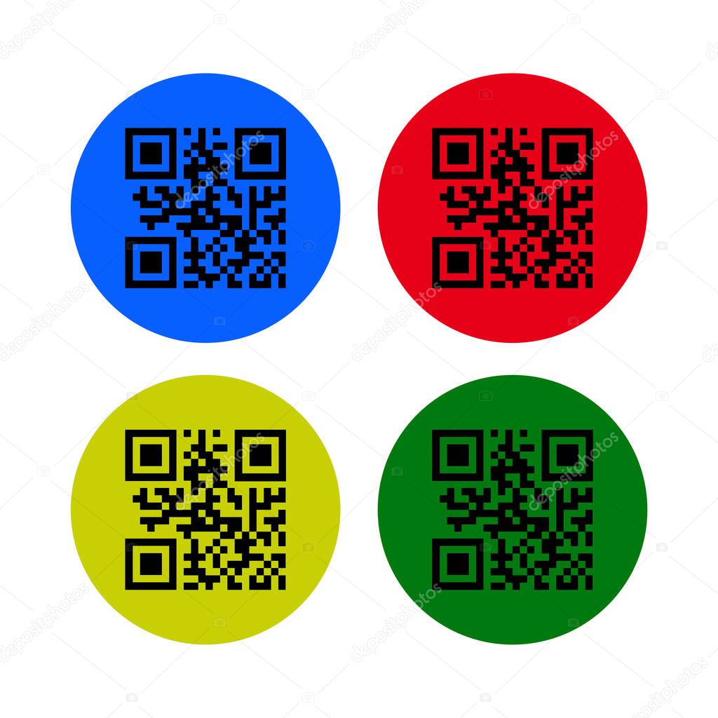 Círculos qr en estilo plano. Icono de código de barras. Logo redondo ...