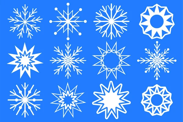 Schneeflocken Für Die Dekoration Weihnachtsfeiertag Origami Set Vorhanden Schneerahmen Archivbild — Stockvektor