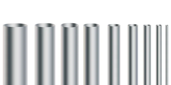 Cilindros Metal Gran Diseño Para Cualquier Propósito Textura Cromada Gradiente — Archivo Imágenes Vectoriales