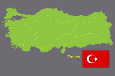 Türk bayrağı sembolü. Ana hatlı hindi bayraklı klasik çizgi film ikonu. Hisse senedi. EPS 10.