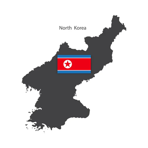 Corée Sud Carte Affiche Abstraite Avec Silhouette Corée Nord Ligne — Image vectorielle