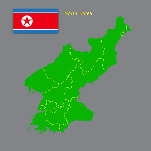 Nordkorea Grön Flagga Abstrakt Stil Mall För Informationsgrafisk Design Lagerbild — Stock vektor